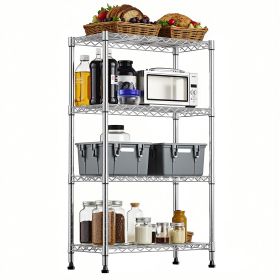 1000 lbs Storage Shelving, Steel Heavy Duty, Silver (Color: Chrome)