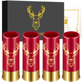 4 Deer Heads, 1.5 Ounces - Reusable High-quality Plastic Shot Glasses (Option: Red XJB0107)