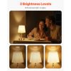 Cordless Table Lamp, 5200mAh Built-in Rechargeable Battery Small Desk Lamp, 3-Level Brightness, Fabric Shade, 2700-3000K Color Temperature, Table Lig