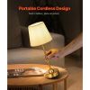 Cordless Table Lamp, 2 Pack, 5200mAh Built-in Rechargeable Battery Desk Lamp, 3-Level Brightness, Fabric Shade, 2700-3000K Color Temperature, Table L