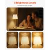 Cordless Table Lamp, 2 Pack, 5200mAh Built-in Rechargeable Battery Desk Lamp, 3-Level Brightness, Fabric Shade, 2700-3000K Color Temperature, Table L