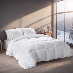 White Oversized Checkered Quilted Plump Duvet Luxury Hotel-grade Comfort (Option: White-Q)