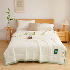 Raw Cotton Washable Summer Cool Quilt (Option: Cream White-120 X150cm Random Pattern)
