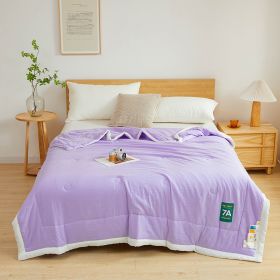 Raw Cotton Washable Summer Cool Quilt (Option: Taro Purple-180x220cm)